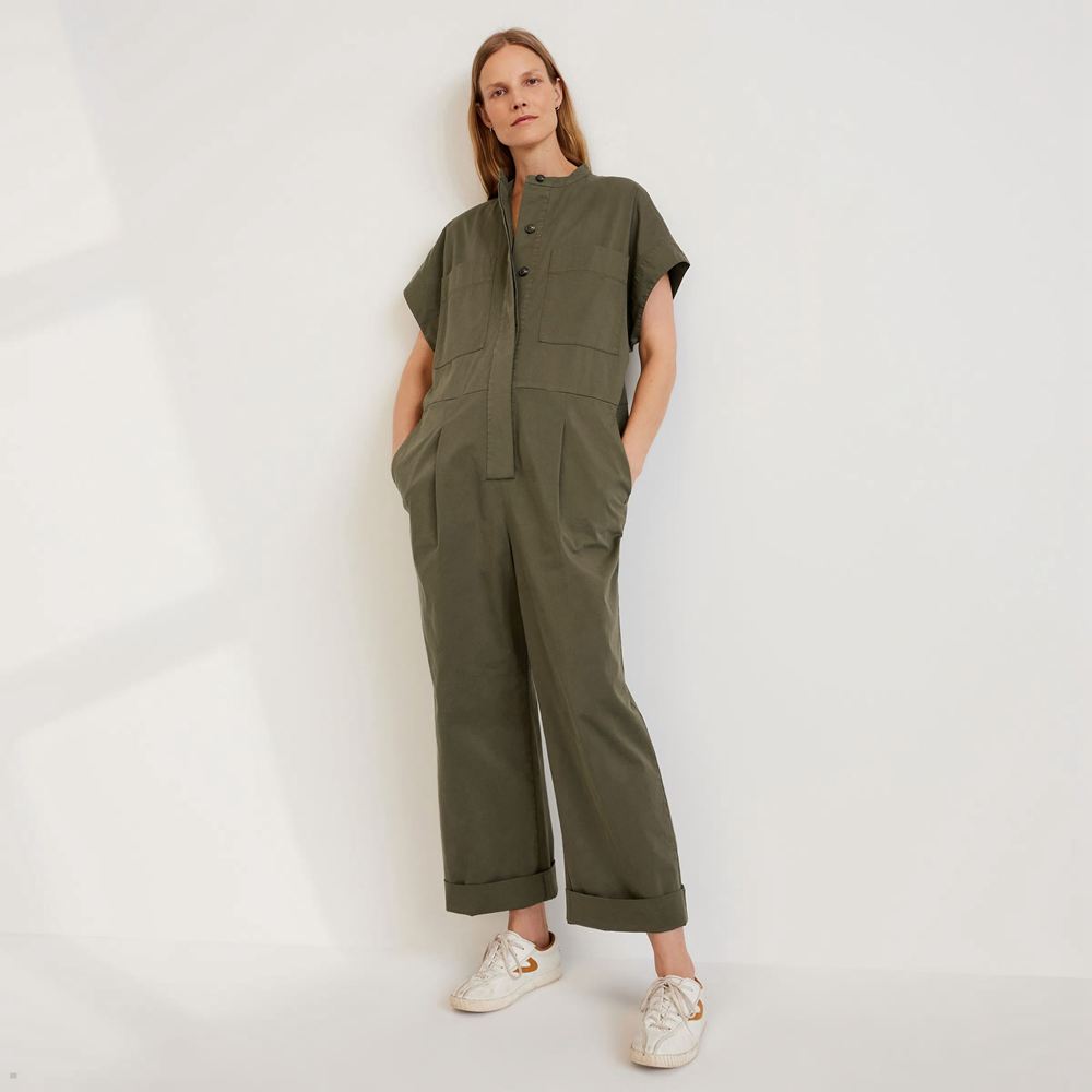 Combinaison Everlane The Easy Workwear Vert Olive Femme | XLR-37649354