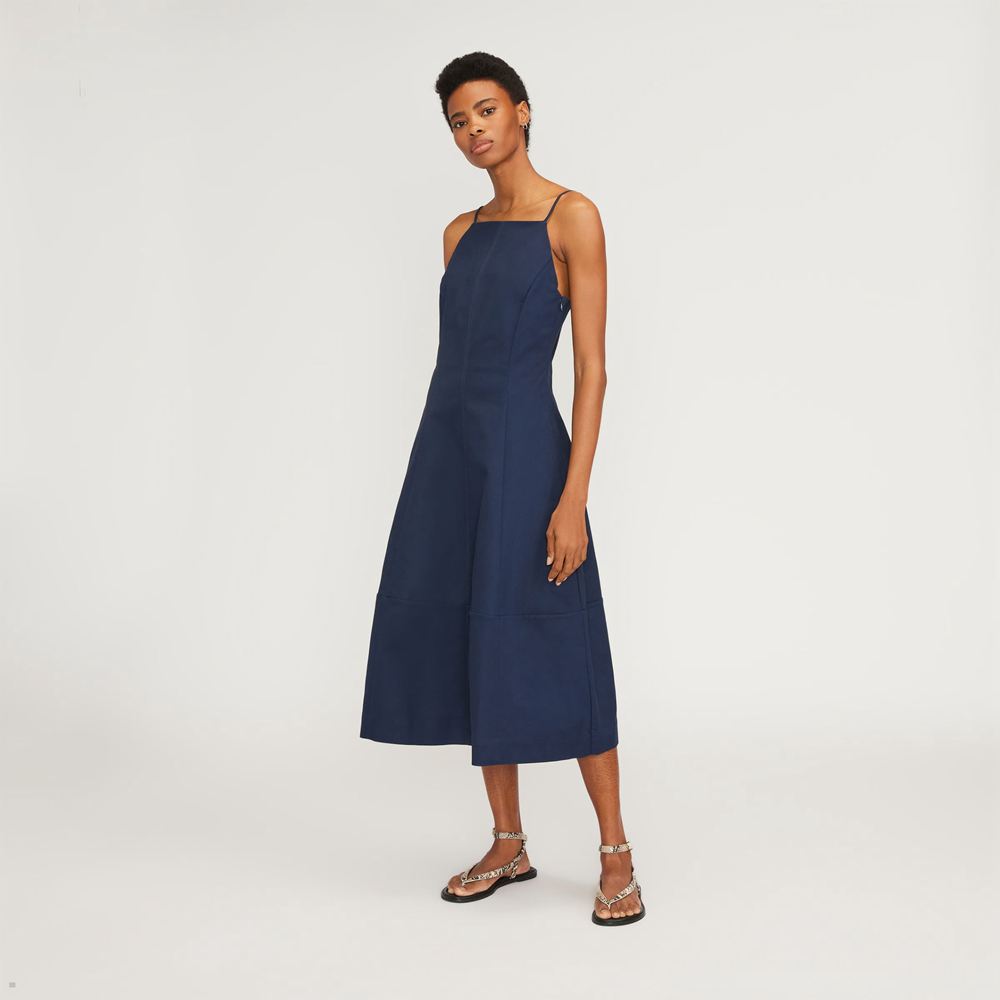 Peignoir Everlane The Structured Coton Bell Bleu Marine Femme | MHX-12513398