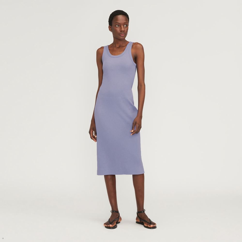 Peignoir Everlane The Nervuré Tank Bleu Femme | WFG-68882368