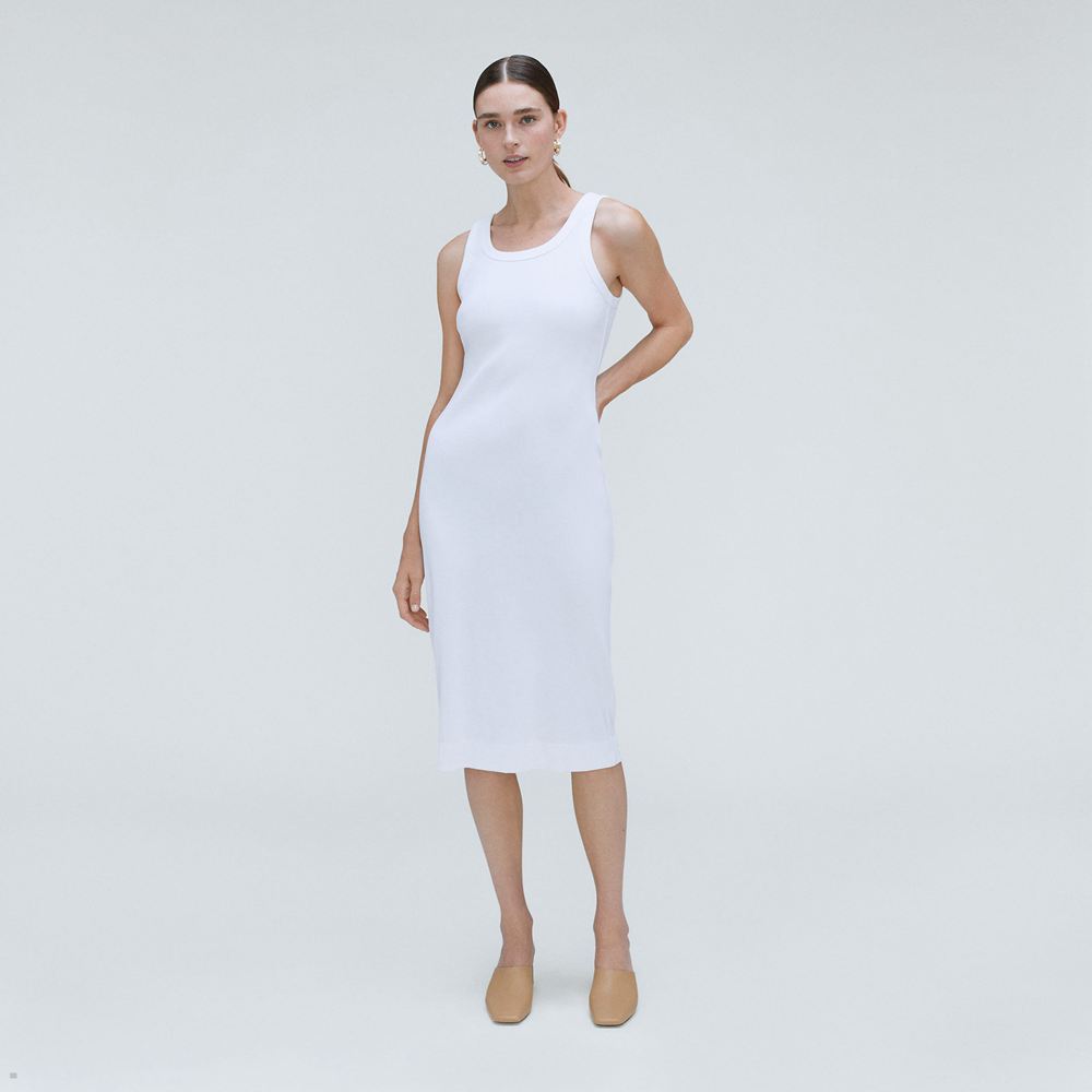 Peignoir Everlane The Nervuré Tank Blanche Femme | CJT-69702135