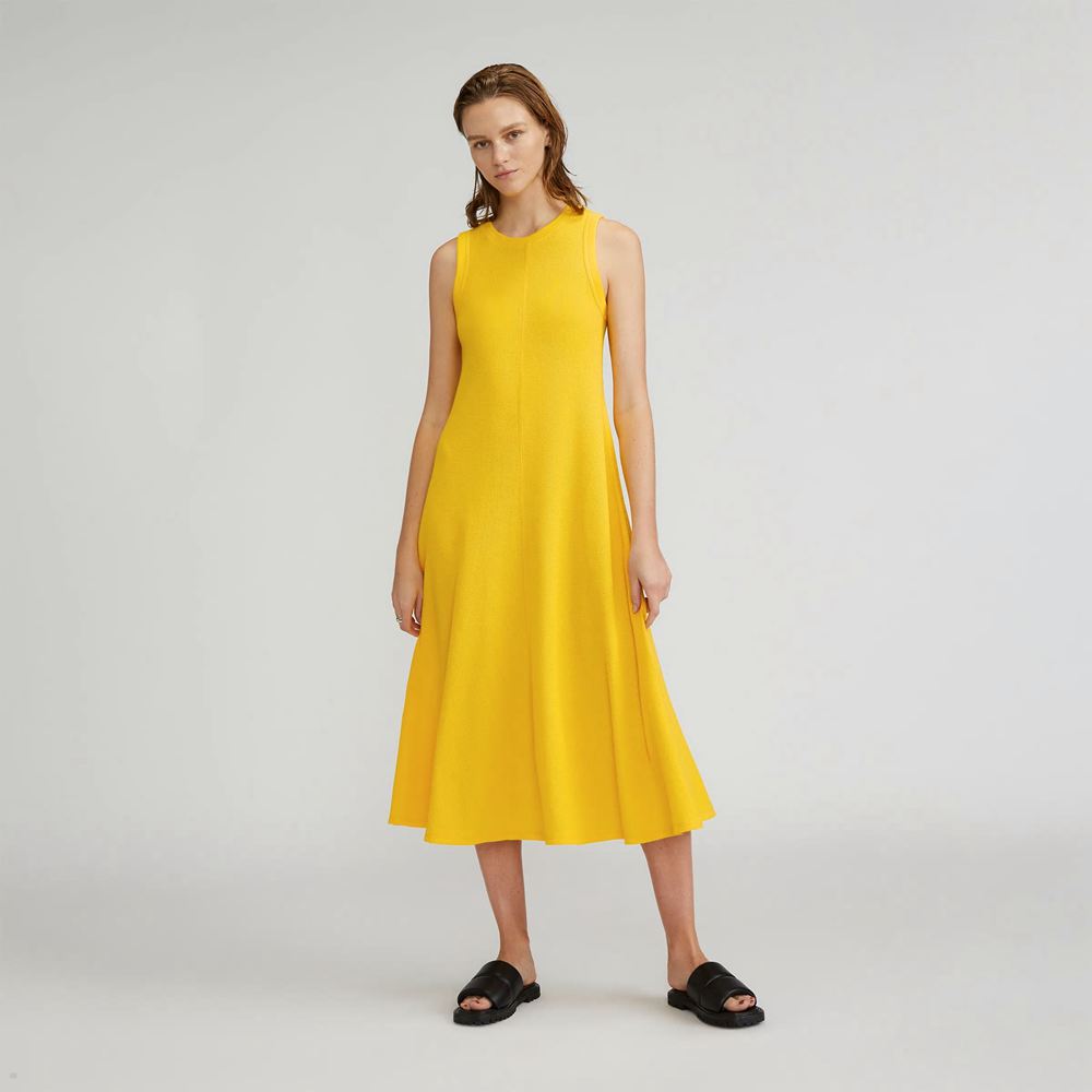 Peignoir Everlane The Organic Coton Waffle Tank Jaune Femme | PXN-77125456