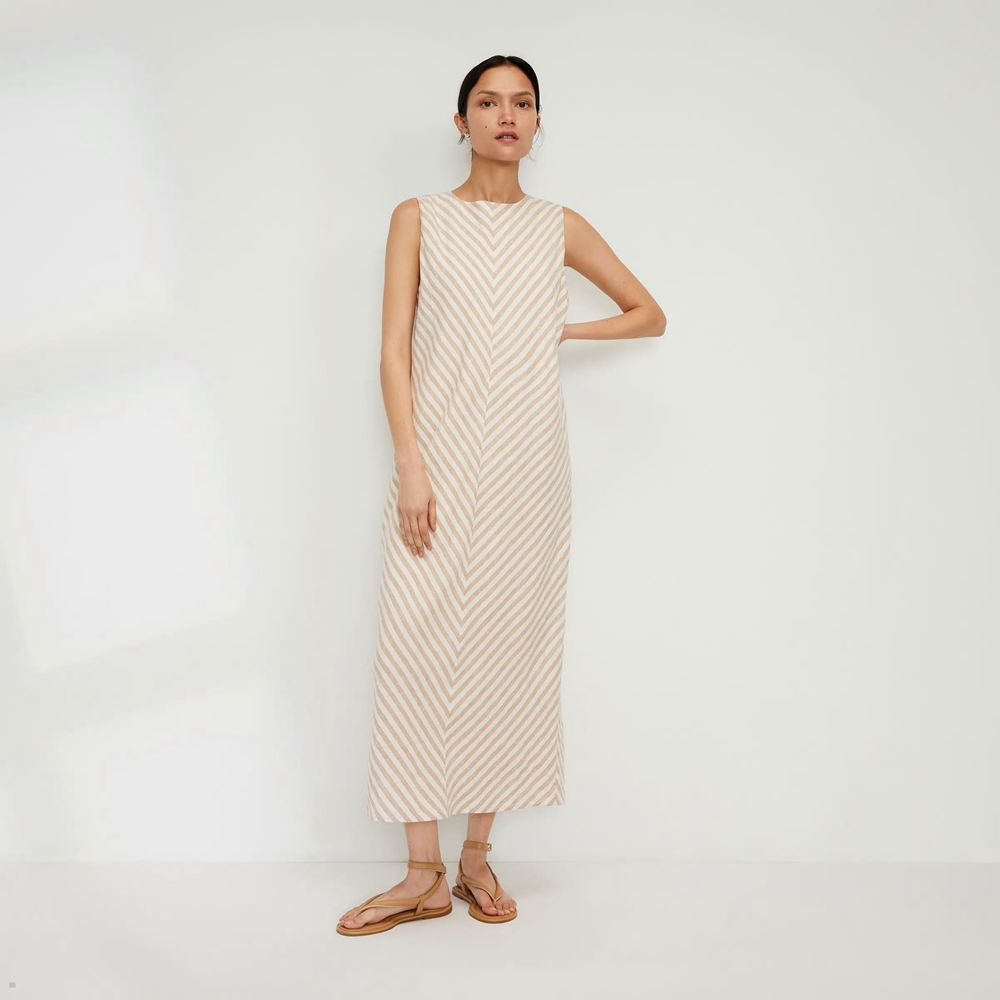 Peignoir Everlane The Linen Bias Cut Beige Femme | HUL-88720915