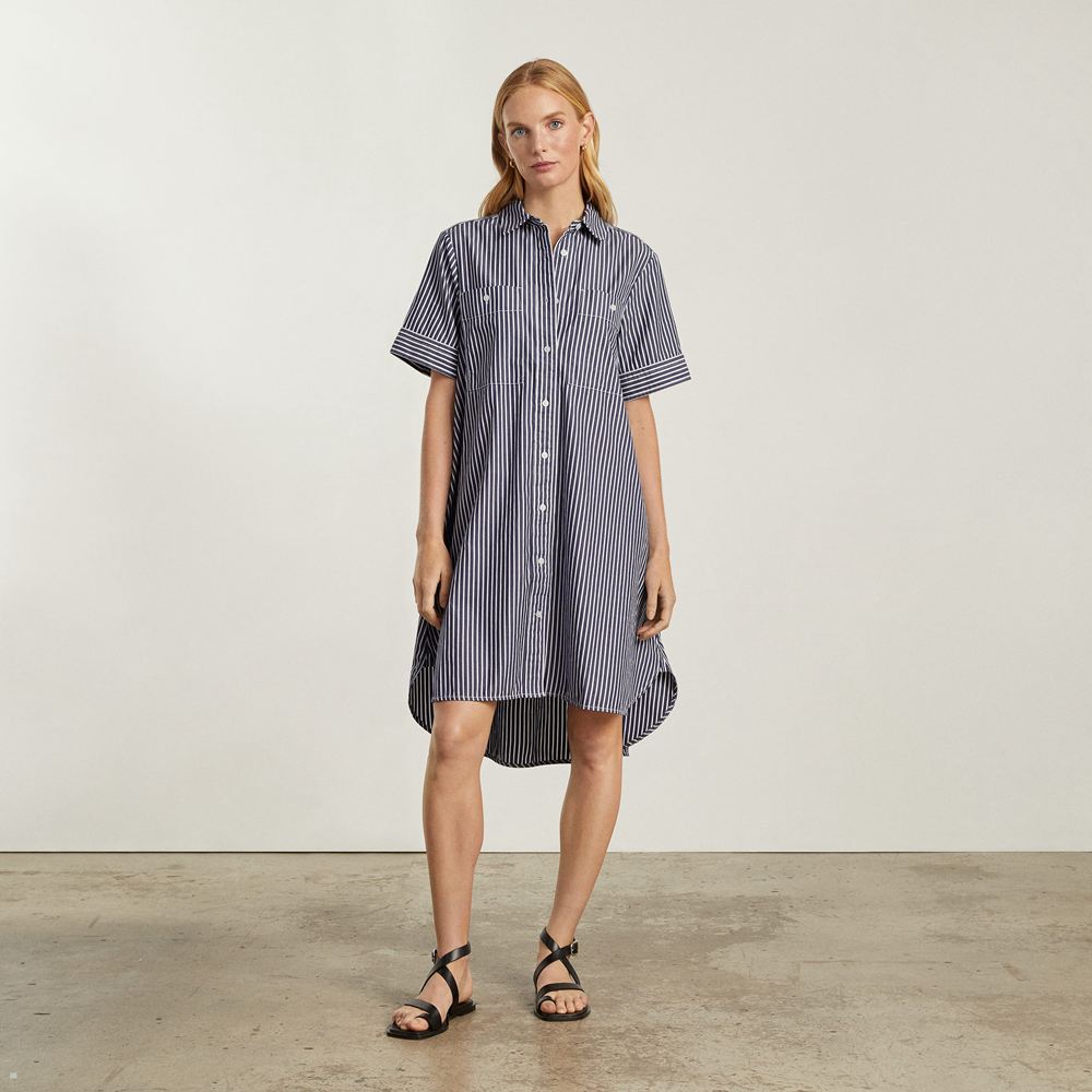 Peignoir Everlane The Daytripper Shirt Bleu Marine Femme | ZIW-36901050