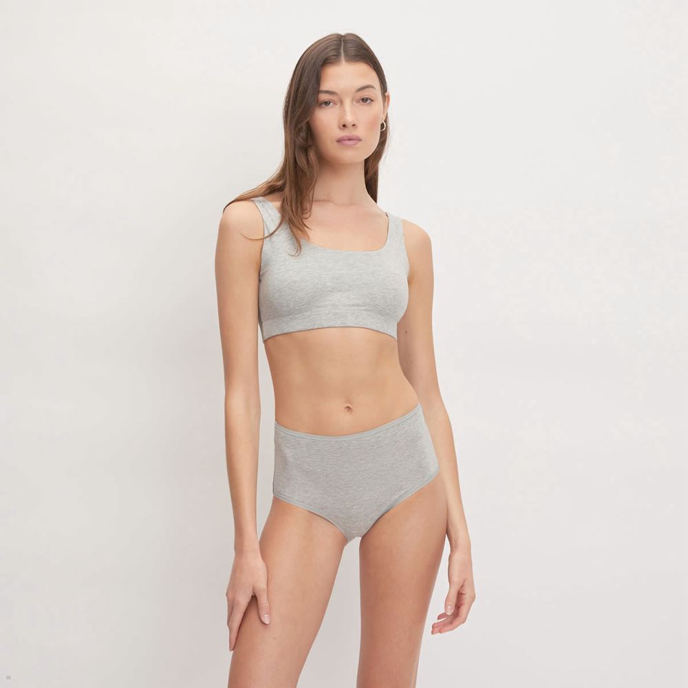 Sous Vêtement Everlane The Coton High-Rise Hipster Grise Femme | BPB-75501260