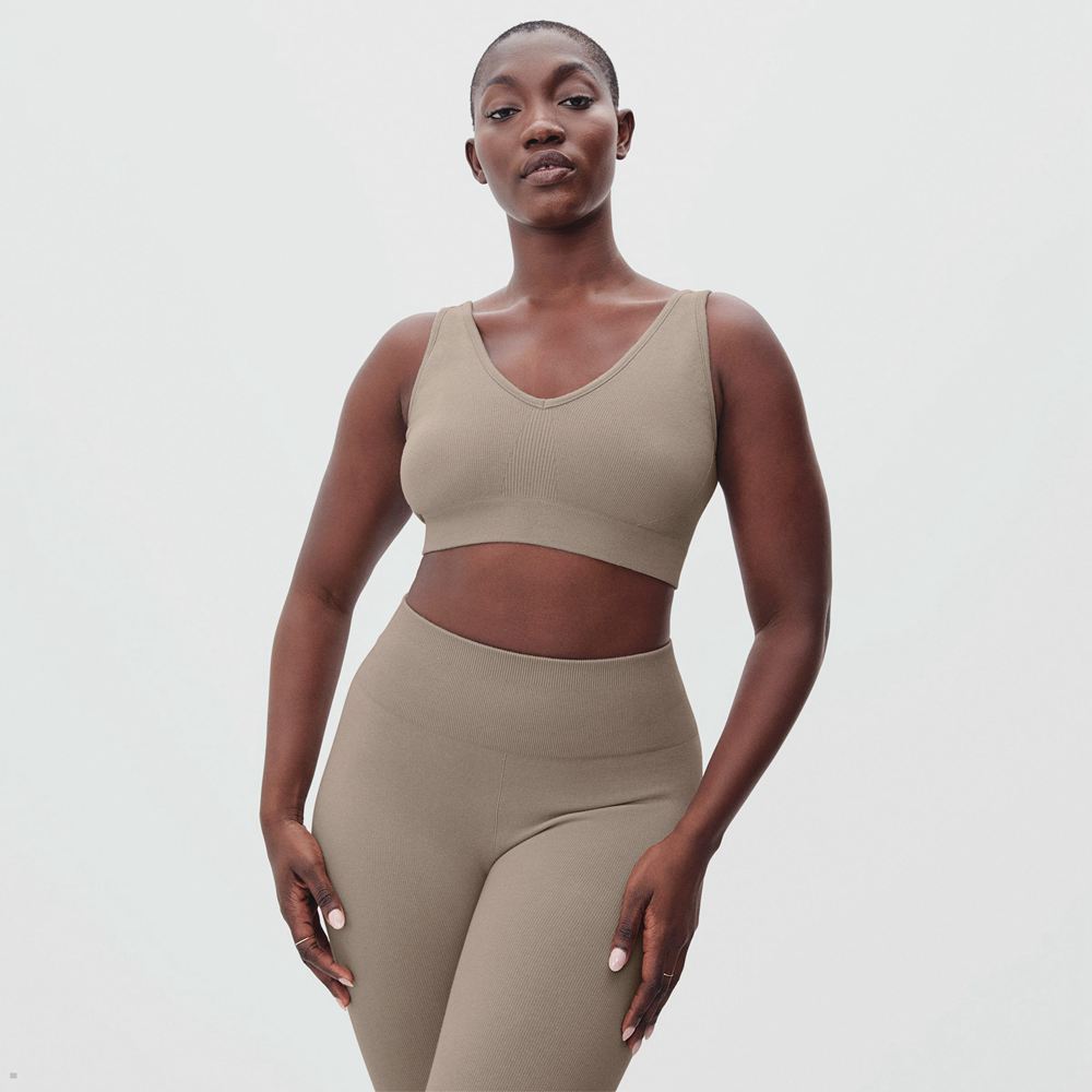 Soutien Gorge Everlane The Seamless Beige Femme | MGG-65355830