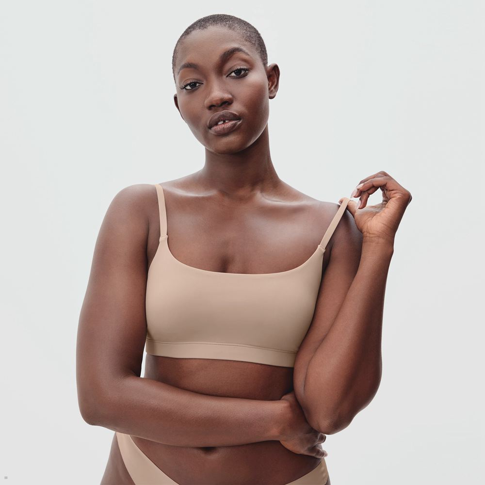 Soutien Gorge Everlane The Invisible Square-Neck Beige Femme | RAX-18703584