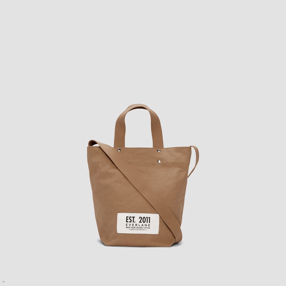 Sacs Everlane The Organic Tela Mini Tote Marron Femme | NFZ-59483047