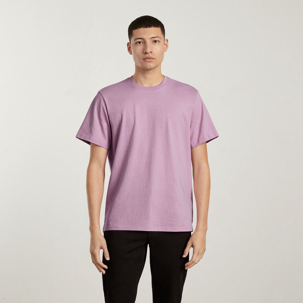 T Shirts Everlane The Premium-Weight Crew Violette Homme | VMZ-70750480