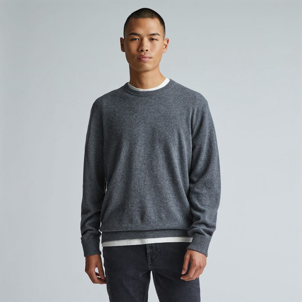 Chandails Everlane The Grade-A Cashmere Crew Grise Homme | IEH-11122253