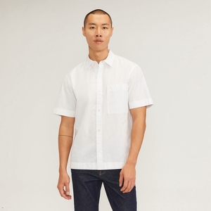 Chemises Everlane The Poplin Corta-Sleeve Blanche Homme | HIB-61568458