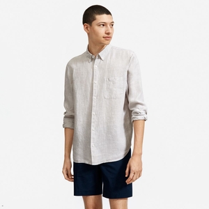 Chemises Everlane The Linen Standard Fit Grise Homme | KSQ-72473113