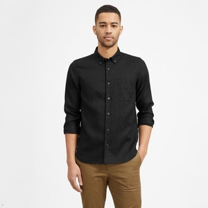 Chemises Everlane The Linen Standard Fit Noir Homme | YFH-72761103