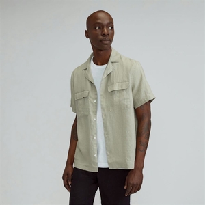 Chemises Everlane The Linen Camp Vert Olive Homme | DOO-73564939