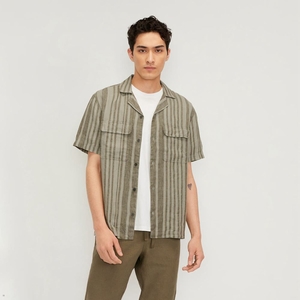 Chemises Everlane The Linen Camp Vert Olive Homme | GPW-42130650