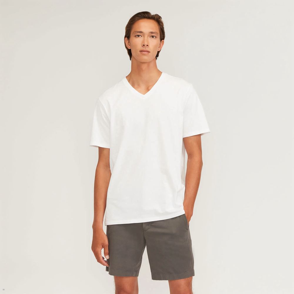 T Shirts Everlane The Organic Coton V-Neck Blanche Homme | ABP-70865899