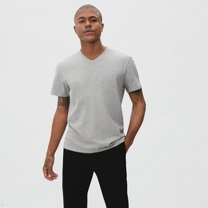 T Shirts Everlane The Organic Coton V-Neck Grise Homme | LLC-74113704