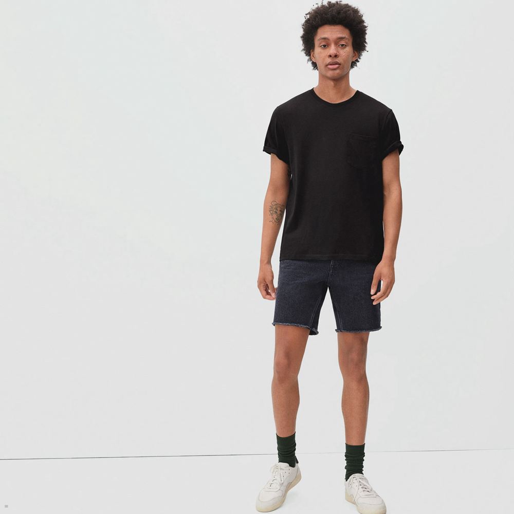 T Shirts Everlane The Organic Coton Pocket Noir Homme | HWC-57965413