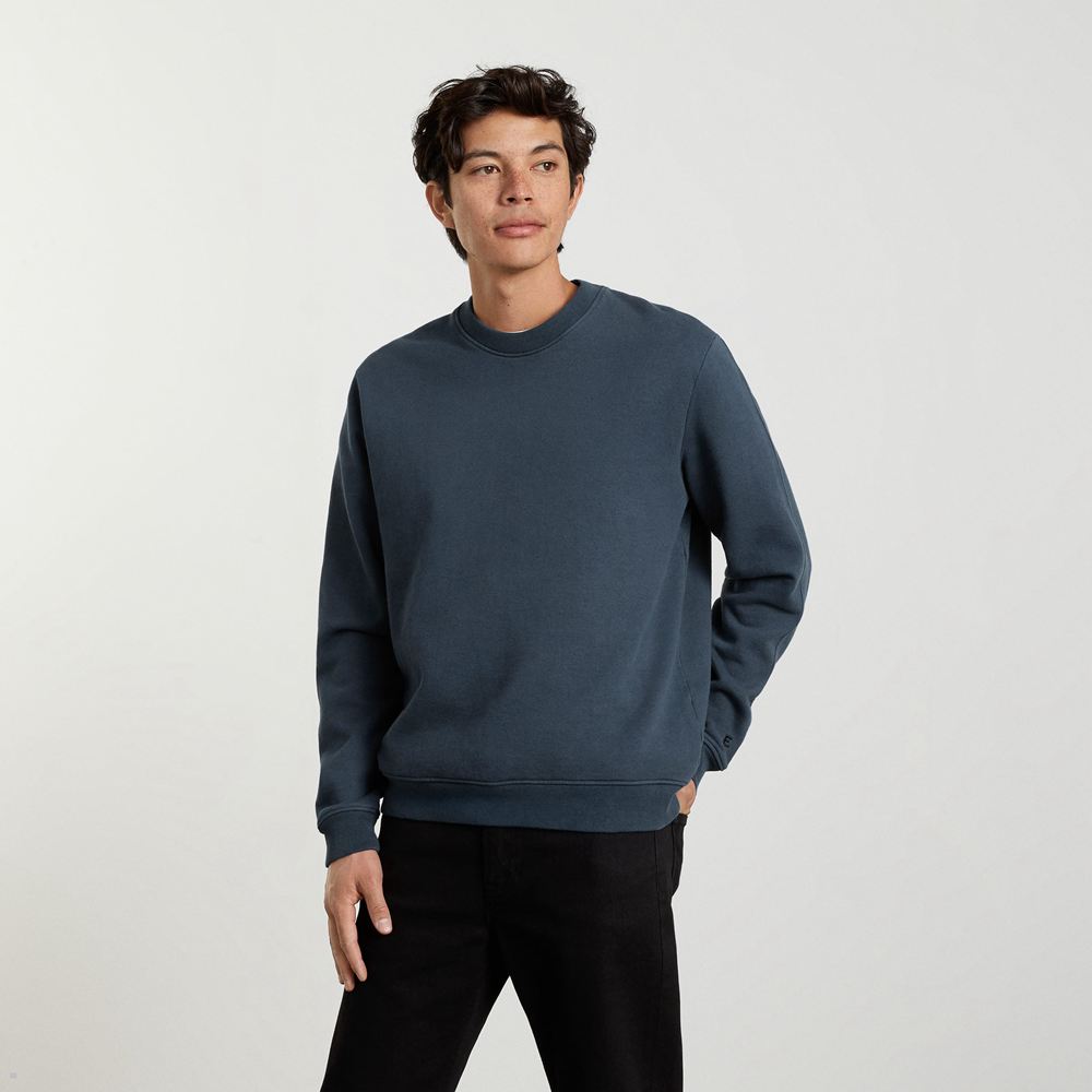 Sweats Everlane The Piste Crewneck Bleu Homme | KMM-13187704