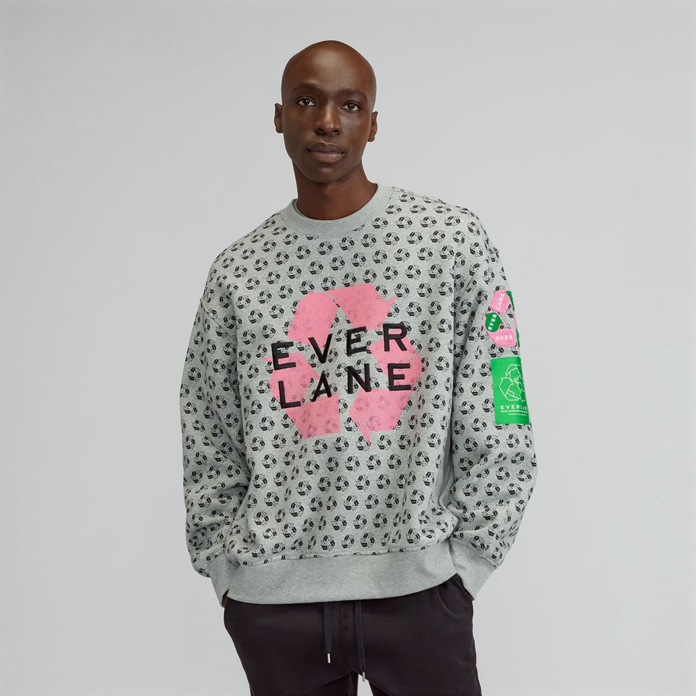 Sweats Everlane The Retrack Crewneck Grise Homme | WAV-83571189