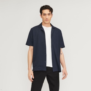 Chemises Everlane The Good Earth Coton Camp Bleu Marine Homme | EMC-32850383