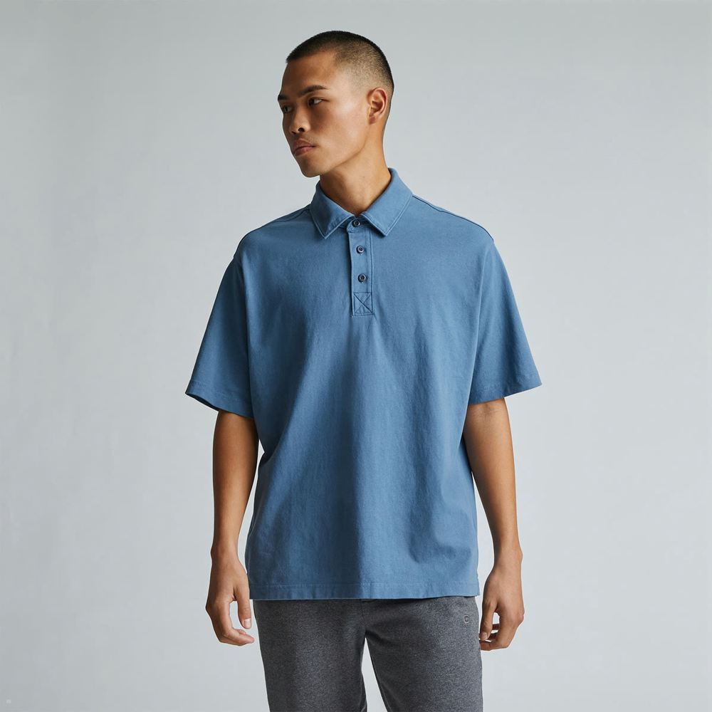 Polos Everlane The Premium Weight Relaxed Bleu Homme | JWV-74589418