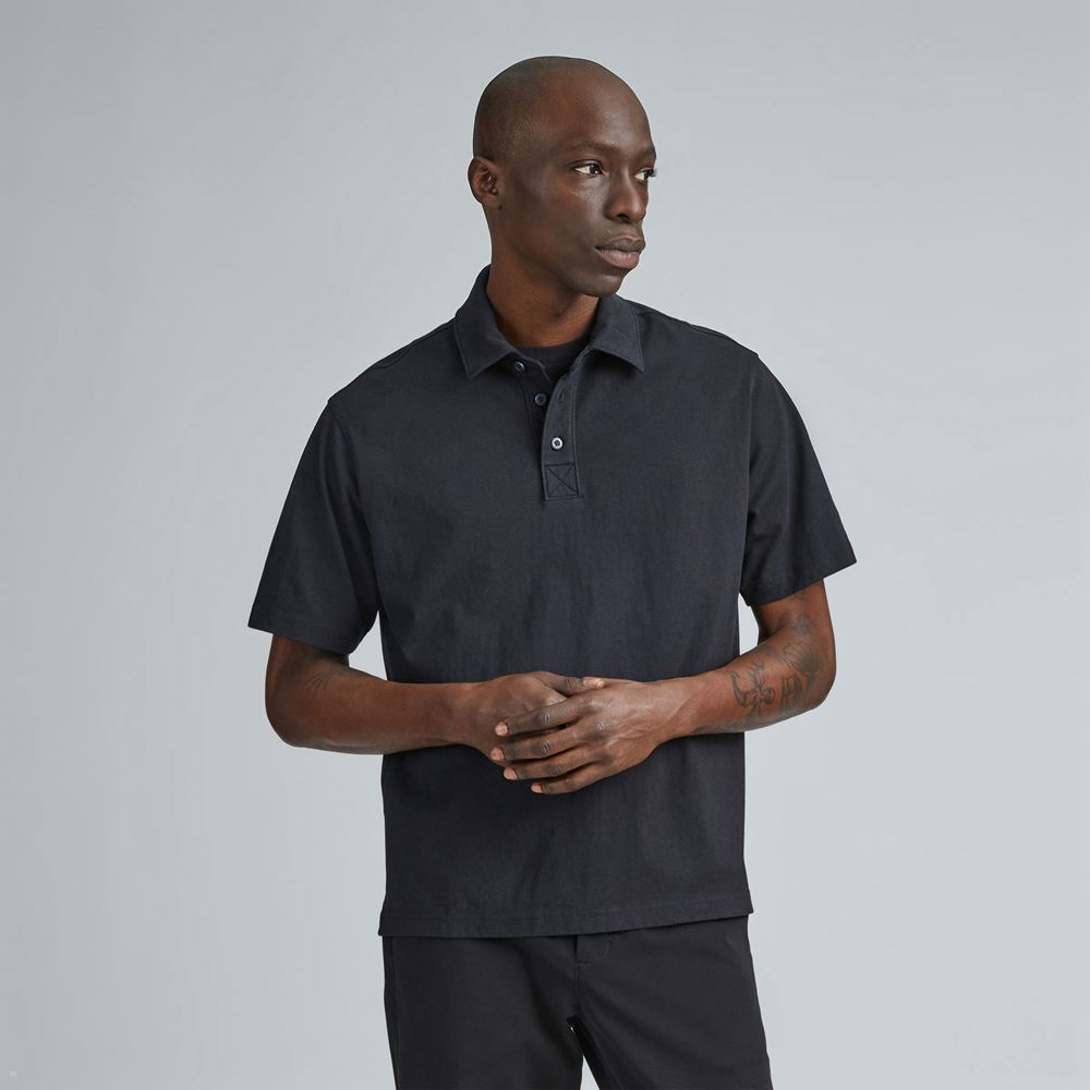 Polos Everlane The Premium Weight Relaxed Noir Homme | YAI-11794053