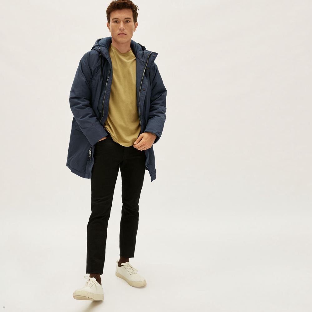 Vestes Everlane The Renew Long Parka Bleu Homme | IBN-85103337