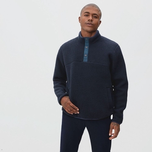 Vestes Everlane The Renew Fleece Pullover Bleu Marine Homme | CFP-97942465