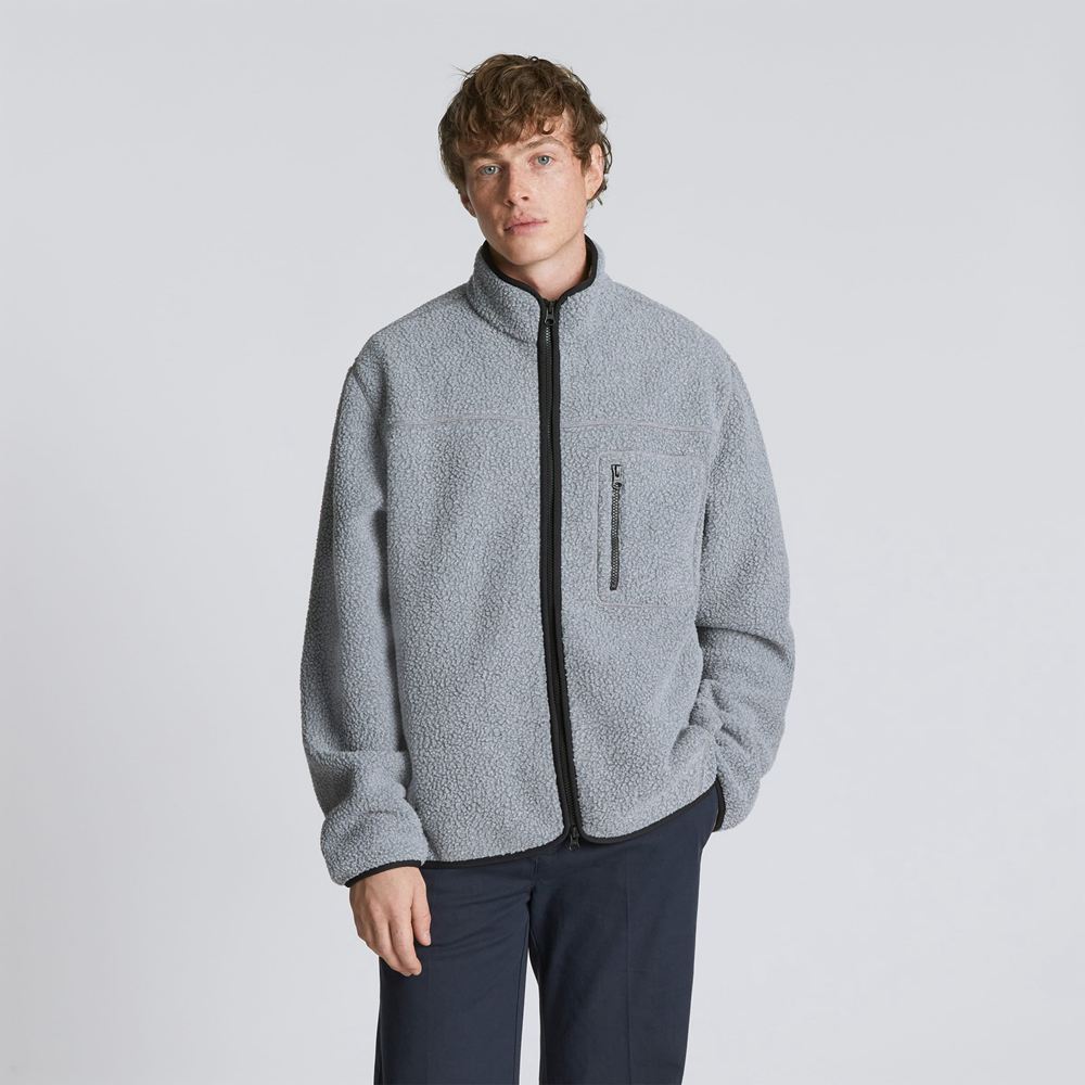 Vestes Everlane The Renew Fleece Full Zip Grise Homme | QJY-23417057