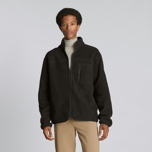 Vestes Everlane The Renew Fleece Full Zip Noir Homme | EZL-60209501