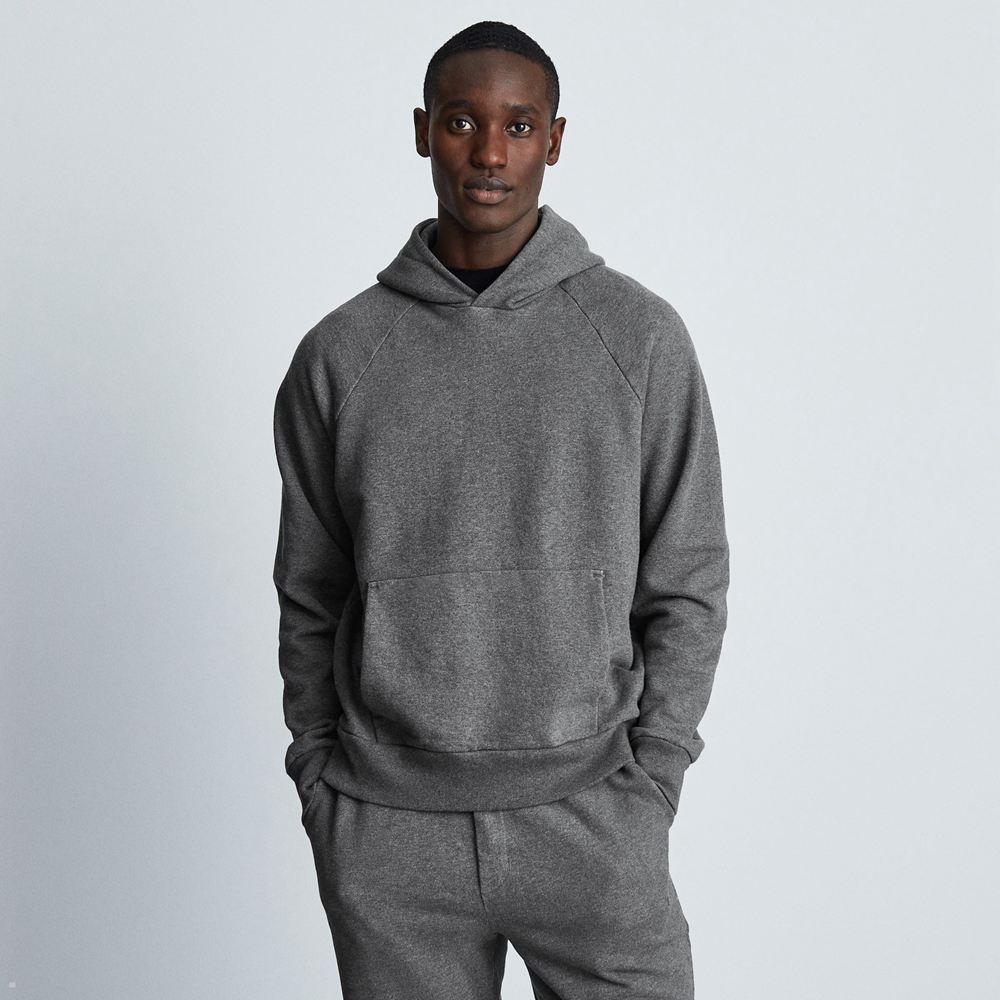 Sweat à Capuche Everlane The Piste Grise Foncé Homme | FBH-89210577