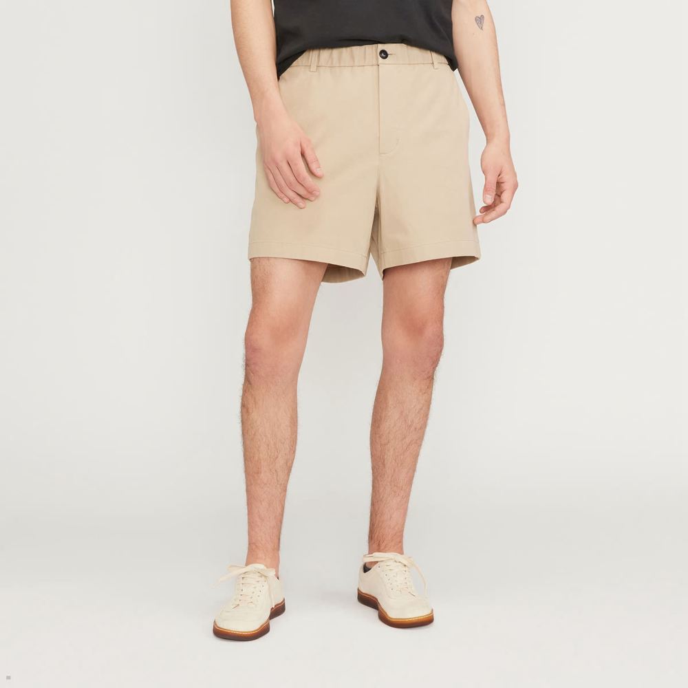 Shorts Everlane The Pull-On Performance Chino 5 Beige Homme | CRM-96339820