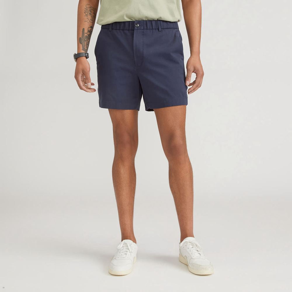 Shorts Everlane The Pull-On Performance Chino 5 Bleu Marine Homme | GRI-91693285