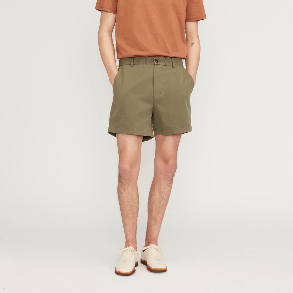 Shorts Everlane The Pull-On Performance Chino 5 Vert Olive Homme | PPW-38369056