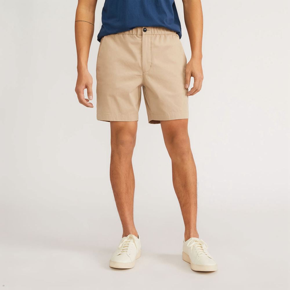 Shorts Everlane The Pull-On Performance Chino Beige Homme | XET-01262005