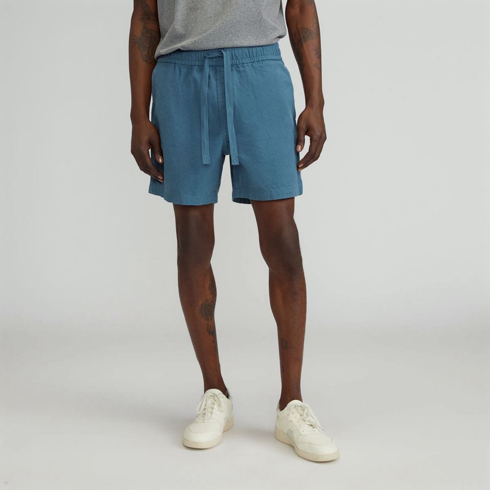 Shorts Everlane The Tela Organic Coton Bleu Homme | CMH-57051118