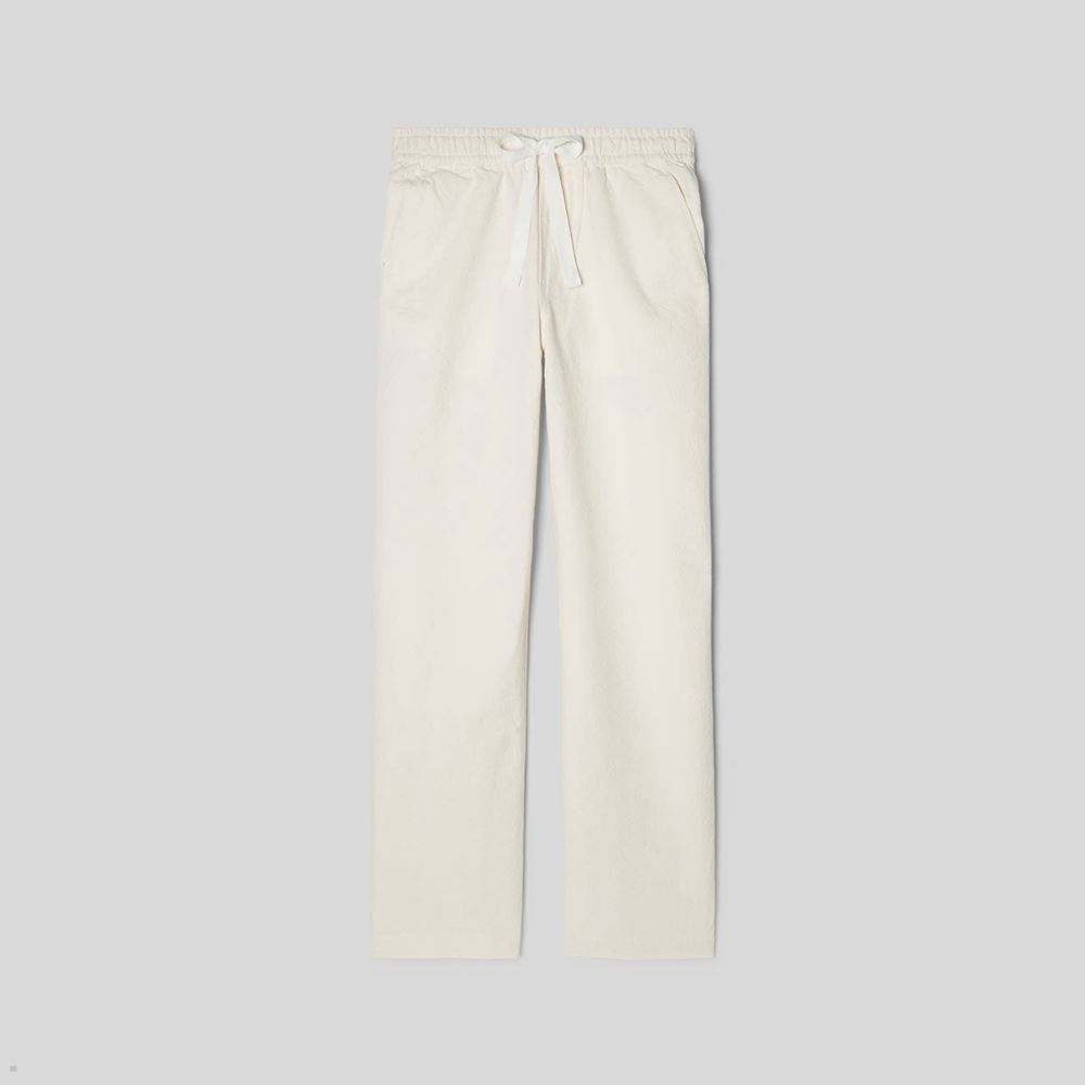 Pantalon Everlane The Tela Organic Coton Drawstring Blanche Homme | QDI-25251163