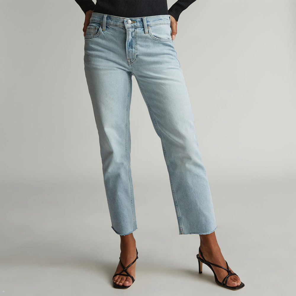 Jean Everlane The Low-Rise Shortie Bleu Clair Femme | MGX-17022196