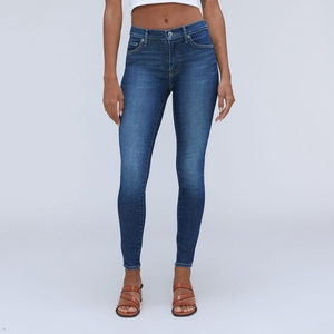 Jean Everlane The Mid-Rise Mince Stretch Bleu Femme | OLV-06644365