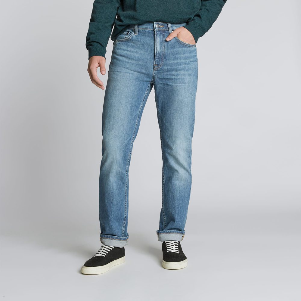 Jean Everlane The Selvedge Droit fit Bleu Homme | ZHD-75629685